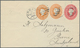 11663 Tasmanien - Ganzsachen: 1899, 2 X 1/2 D Orange + 1 D Red QV In Horizontal Row, Private Postal Statio - Lettres & Documents