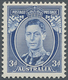 11690 Australien: 1937 KG VI 3 D. Blue, The Rare Retouched Plate IA, Perfect Perforated And Mint Never Hin - Sonstige & Ohne Zuordnung