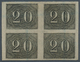 11744 Brasilien: 1849, Verticais, 20r. Black, Block Of Four, Full To Wide Margins, Used With Erased Penstr - Autres & Non Classés