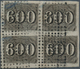 11747 Brasilien: 1850, Verticais, 600r. Black, Block Of Four, Fresh Colour And Full Margins, Neatly Cancel - Sonstige & Ohne Zuordnung