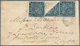 11822 Neuschottland: 1859, Crown And Heraldic Flowers 3d. Bright Blue Single And Horiz. Pair With DIAGONAL - Briefe U. Dokumente