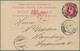 11922 Falklandinseln - Ganzsachen: 1892, 1 D Carmine QV Psc Sent C.t.o From FALKLAND ISLANDS, 5.AU 96, Via - Falklandinseln