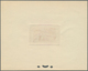 11936 Fezzan: 1946, 50fr. Map/Camel Horseman, Four Epreuve In Bue, Orange-red, Dark Green And Purple. Maur - Lettres & Documents