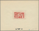 Delcampe - 11936 Fezzan: 1946, 50fr. Map/Camel Horseman, Four Epreuve In Bue, Orange-red, Dark Green And Purple. Maur - Lettres & Documents