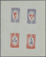 12007 Französische Somaliküste: 1938 (approx). Collective Sheet Containing 4 Proofs Showing Unissued Desig - Gebraucht