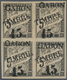 12013 Gabun - Portomarken: 1889. Block Of 4 "Duval Des Colonies Générales" Overprinted 15 On 5c Black. One - Segnatasse