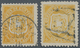 12035 Guatemala: 1872, 1 Peso Orangegelb Mit Datumstempel Geprüft Georg Bühler, Dazu 1 Peso Gelb Mit Numme - Guatemala