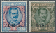 12065A Italienisch-Libyen: 1915, 5 L Blue/rose And 10 L Olive/rose Emanuel III., VF Mint Lightly Hinged Con - Libye