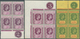 12144 Leeward-Inseln: 1938/1942, KGVI Definitives Three Singles And Three Blocks Of Four From Margins Or C - Leeward  Islands