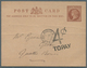 12232 Mauritius: 1900. Great Britain Halfpenny Brown Postal Stationery Card (horizontal Wrinkles) Written - Mauritius (...-1967)