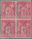 12237 Mayotte: 1878, 75c. Currant Red On Cream ("groseille Sur Creme"), Block Of Four, Fresh Colour And Fu - Sonstige & Ohne Zuordnung