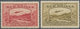 12287 Neuguinea: 1939, Airmail 2 Sh And 5 Sh "Plane Over Landscape" Mint Never Hinged, Two Perfect Centrat - Papouasie-Nouvelle-Guinée