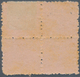 12293 Neukaledonien: 1900 Ca., CAPORN STAMP, 20 C/mes Black On Manila, Block Of 4, 3 Stamps MNH, One Stamp - Autres & Non Classés