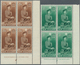 12304 Neuseeland: 1953, QE II On Horse 3 Sh, 5 Sh And 10 Sh And 1957, 2Sh6d In Blocks Of Four, Each From T - Neufs