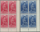 12304 Neuseeland: 1953, QE II On Horse 3 Sh, 5 Sh And 10 Sh And 1957, 2Sh6d In Blocks Of Four, Each From T - Ungebraucht