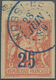 12321 Nossi-Be: 1889, Nossi-Bé (Madagascar), "25" Surcharge On 40 C., Blue Cancellation "NOSSI-BE 28 JUIN - Sonstige & Ohne Zuordnung