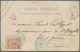 12329 Obock: 1902. Guerriers 20c Halving On Picture Postcard (23.2.02) To France. Corner Creases. - Autres & Non Classés