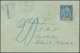 12396 St. Pierre Und Miquelon: 1900, 15 C Blue/red On Bluish Postal Stationery Envelope, Sent Underpaid Fr - Autres & Non Classés