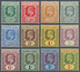 12449 Sierra Leone: 1907/1910, KEVII Definitives With Mult Crown CA Wmk. In New Colours Part Set ½d. Green - Sierra Leone (1961-...)