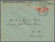 12484 Transvaal: 1896, 1 D Rose-red And Green, Vertical Pair Of Diagonally Bisected Stamps, Franked On Loc - Transvaal (1870-1909)