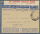 12495 Südafrika - Ganzsachen: 1942/1945, Five AIR MAIL Lettercards 3d Blue All Commercially Used Incl. One - Autres & Non Classés