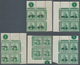 12543 Trinidad Und Tobago - Dienstmarken: 1913/1917, Britannia ½d. Green Five Blocks Of Four From Some Dif - Trinité & Tobago (1962-...)