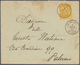 12550 Tunesien: 1883. Envelope Addressed To Italy Bearing France 'Type Sage' Yvert 92, 25c Yellow Tied By - Tunesien (1956-...)