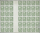 12573 Tunesien: 1931, 5c. Bright Green, Imperforate Gutter Block Of 48, Unused No Gum, Four Stamps Oblit. - Tunesien (1956-...)