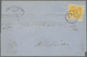 12602 Uruguay: 1859, 80 Centimos Yellwo Sun Inscripted "MONTEVIDEO" On Folded Letter Sheet With Horizontal - Uruguay