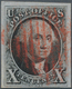 12635 Vereinigte Staaten Von Amerika: 1847, Washington TEN CENTS Used With Clear Centered Red Barr-cancel, - Autres & Non Classés