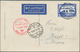 12985 Zeppelinpost Deutschland: 1929: AMERIKAFAHRT: Bordpostkarte Der Rückfahrt Mit Bord- Und Bordpoststem - Poste Aérienne & Zeppelin