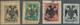 13314A Albanien: 1913, Doppeladler-Aufdruck "SHQIPENIA" Auf 2 Pa Oliv, 10 Pa Blaugrün, 20 Pa Rosa Und 1 Pia - Albanien