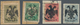 13314A Albanien: 1913, Doppeladler-Aufdruck "SHQIPENIA" Auf 2 Pa Oliv, 10 Pa Blaugrün, 20 Pa Rosa Und 1 Pia - Albanie