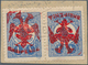 13321 Albanien: Albania, 1913, 1 Piaster Blue Of Turkey Pair With RED (instead Of Normal Black) Handstamp - Albanie