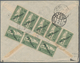 13327 Albanien: 1929, 8 X 5 Q Green Airmail Stamp With Diagonal Ovp "Rep.Shqiptare" Together With 3 X 10 Q - Albanie