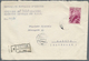 13338 Albanien: 1957/1960, 12 L Lilac Restoration, Single Franking On Registered Cover From The Albanian C - Albanien