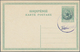 13344 Albanien - Lokalausgaben: 1914, VALONA: 5 Q. Green Postal Stationery Card With Double Circle Ovp "PO - Albanien