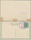 13346 Albanien - Lokalausgaben: 1914, VALONA: 5 Q. Green Postal Stationery Reply Card, Answer And Question - Albanien