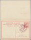 13355 Albanien - Ganzsachen: 1914, 10 / 10 Q. Red Postal Stationery Reply Card With Attached Reply Part, O - Albanie