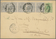 13426 Belgien - Ganzsachen: 1886, 5 C Green Postal Stationery Card, Uprated With 5 X 1 C Grey, Sent From A - Autres & Non Classés