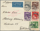 13492A Dänemark: 1925/1929, Airmails, 10ö. To 1kr., Complete Set Of Five Values (glueing Marks) On Airmail - Briefe U. Dokumente