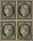 13567 Frankreich: 1849, 20c. Black On Cream Paper, Block Of Four, Intense Colour, Full Margins All Around, - Gebraucht