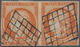 13570 Frankreich: 1850, Ceres 40 C. Orange, Horizontal Pair With Rhombic Grid Cancellation Small Margins, - Gebraucht