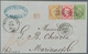 13633 Frankreich: 1872, Three Issues Franking Ceres-Napoleon Tied Lozange-chiffre "2240" To Large Part Of - Gebraucht