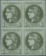 13635 Frankreich: 1871, 1c. Dark Olive On Bluish "Bordeaux", Unused Block Of 4 With Wide Margins All Aroun - Gebraucht