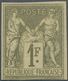 13664 Frankreich: 1876, 1 Fr. Olive On Light Yellow Allegory Type II, Unused With Hinge And Imperferated. - Gebraucht