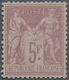 13673 Frankreich: 1899, 5 Fr. Violet On Bright Purple Allegory Unused LH With Original Gum And Normal Perf - Gebraucht