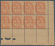 13678 Frankreich: 1900, 3 C. Red Orange "Blanc" On Gray GC Paper, Mint Never Hinged Block Of 8 With Mispla - Gebraucht