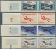 13802 Frankreich: 1954, Satz Flugpostausgabe, Vier Waagerechte Luxus-Zweierstreifen Postfrisch Vom Rechten - Oblitérés