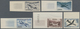 13803 Frankreich: 1954/57, Air Mail Issues, Imperforated, The Set In Left Margin Copies, The 1957 A Top Ma - Oblitérés